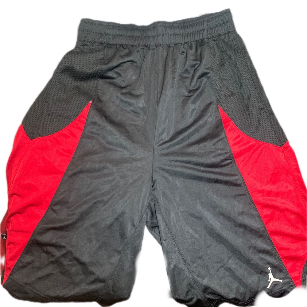 Black and Red Jordan Shorts Size:M